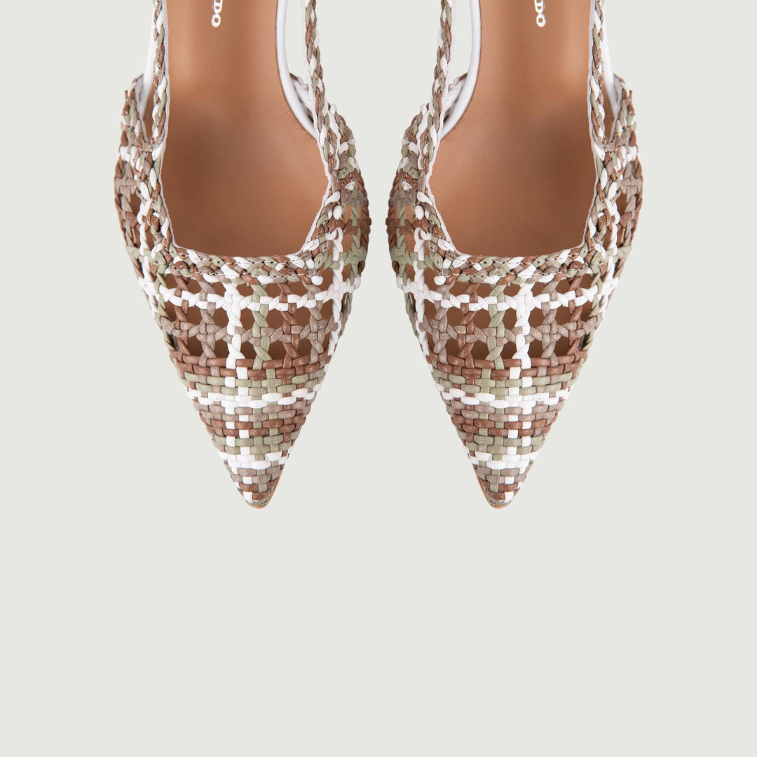 CHANEL SLING BACK CON INTRECCIO 5120 MULTI WHITE SEA ANDREA MORANDO 