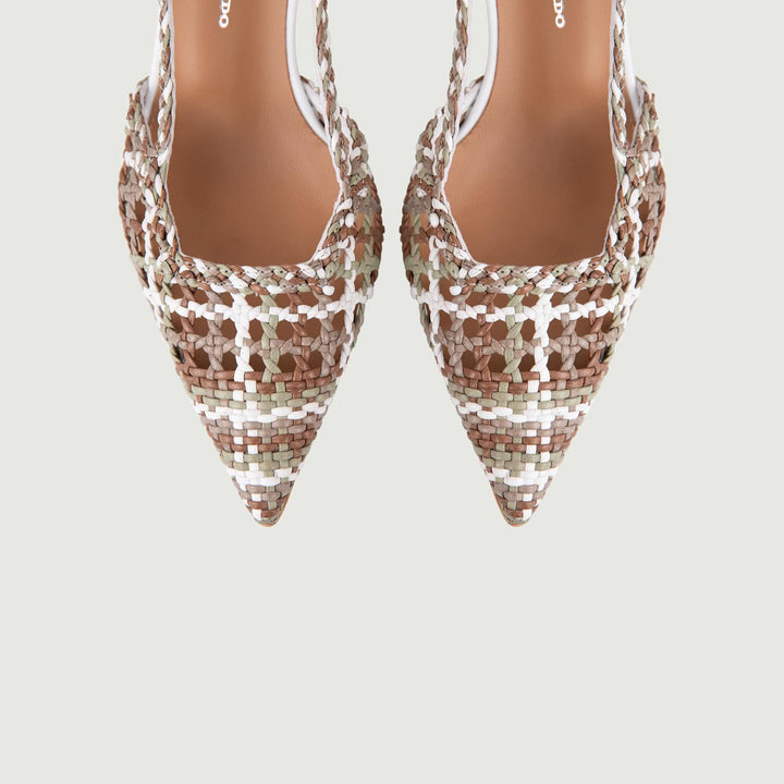 CHANEL SLING BACK CON INTRECCIO 5120 MULTI WHITE SEA ANDREA MORANDO 