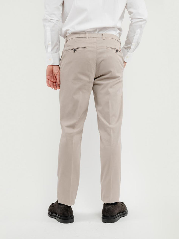 PANTALONE  STRIKER IN COTONE CON MICROTRAMA BEIGE T617STR 775 NOLAB 