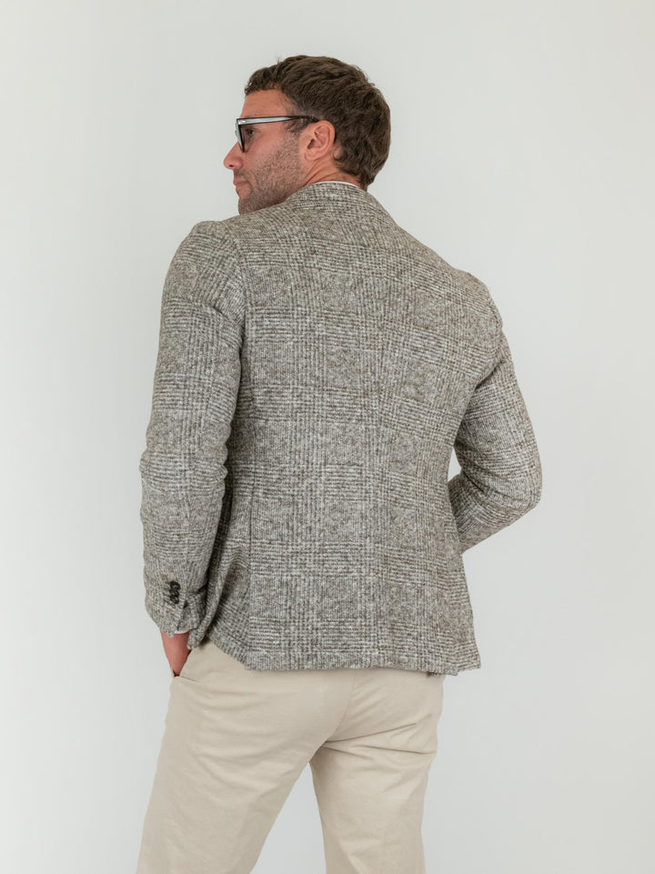 BLAZER MISTO LANA GALLES  GRIGIO MELANGE F2W4G005M 434 ANDREA MORANDO 