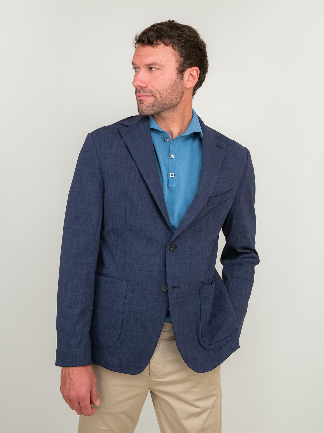 BLAZER IN MISTO COTONE BLU NAVY OF1S2S4G014M 174 ANDREA MORANDO 