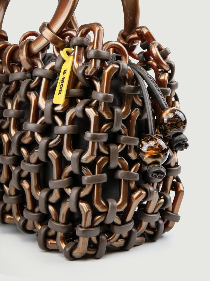 POCHETTE BON BON IN PELLE TESTA MORO BONBON TMORO BIMOR 