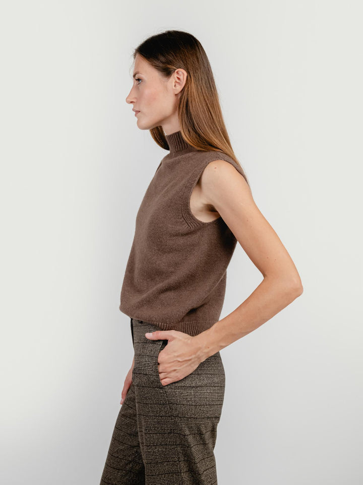GILET LUPETTO TABACCO 0370236 0930 ANDREA MORANDO 