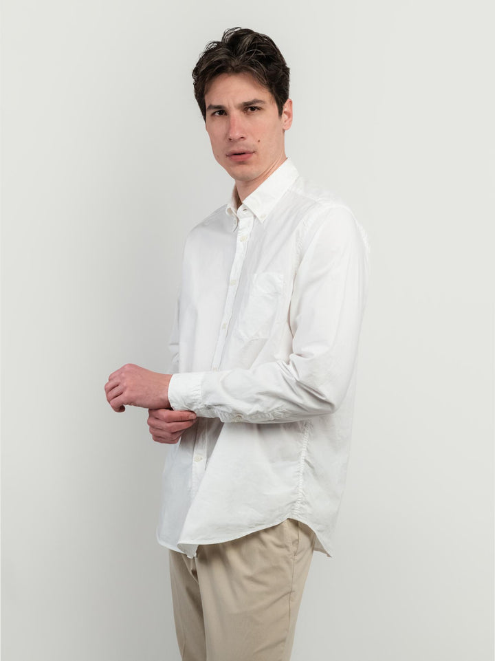 CAMICIA IN MUSSOLA DI COTONE BOTTON DOWN BIANCA