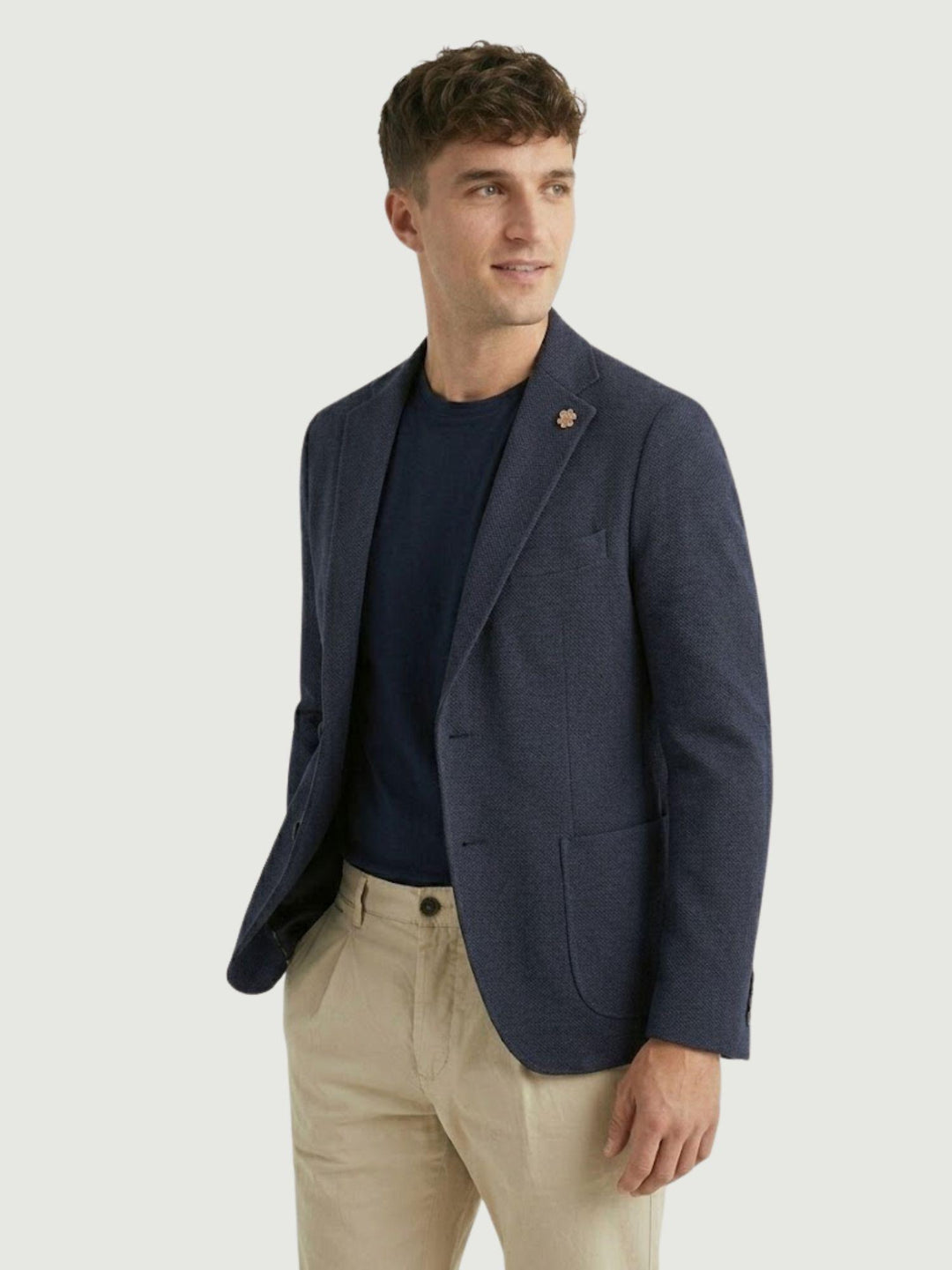 Blazer con microtrama navy S1141 BLU ANDREA MORANDO 