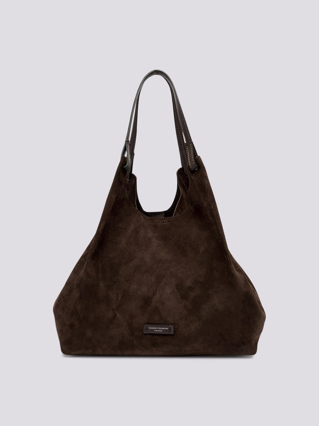 Borsa a spalla Dua in suede cioccolato BS 9780 CM-PL 166 GIANNI CHIARINI 