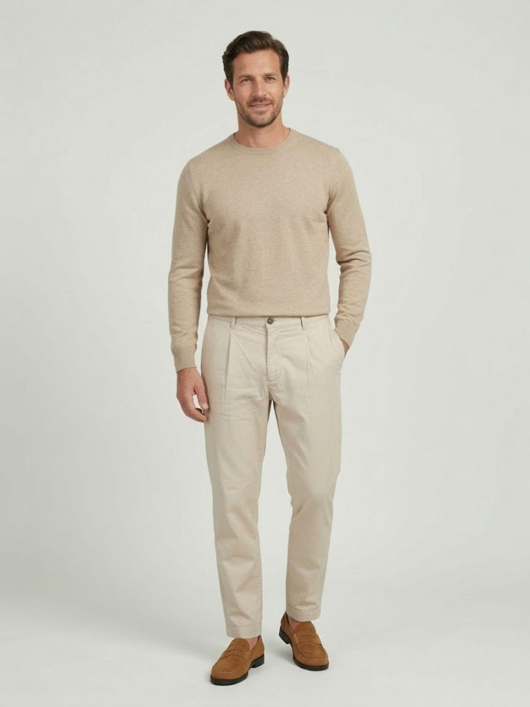 Pantalone chino in cotone sabbia BU26S33PAPA1461TWILL 110 ANDREA MORANDO 