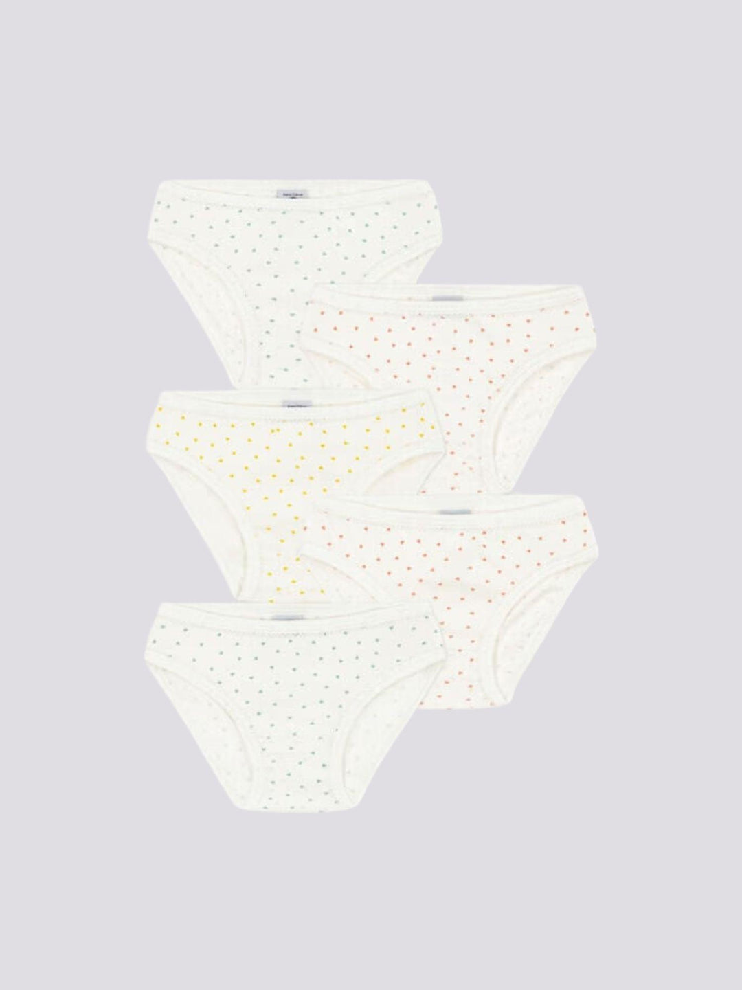 SET DI 5 SLIP BAMBINA IN COTONE A CUORICINI A0A45 00 PETIT BATEAU 
