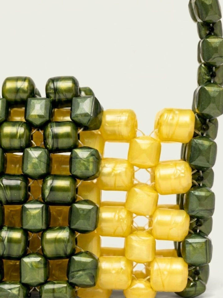 Borsa a mano Brick in resina verde scuro e lime BRICK VERDE PERLA BIMOR 