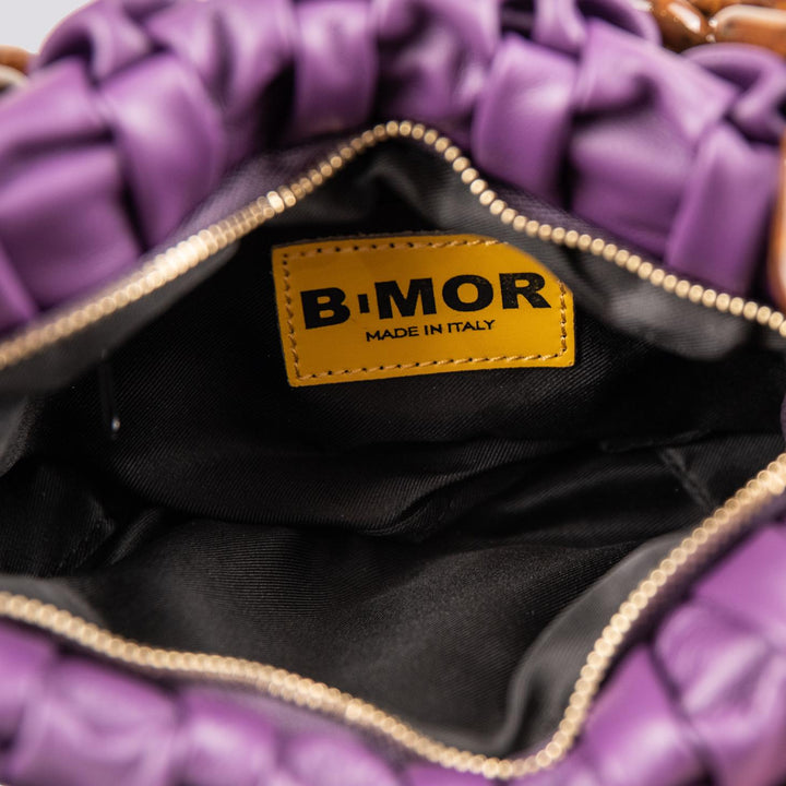 BORSA "CURLY " IN PELLE INTRECCIATA VIOLA CURLY VIOLA BIMOR 