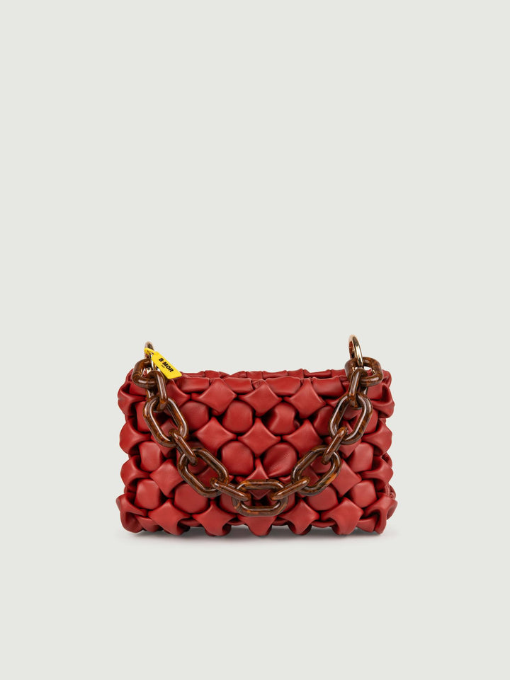 BORSA IN PELLE INTRECCIATA MATTONE "CURLY" CURLYNEW MATTONE BIMOR 