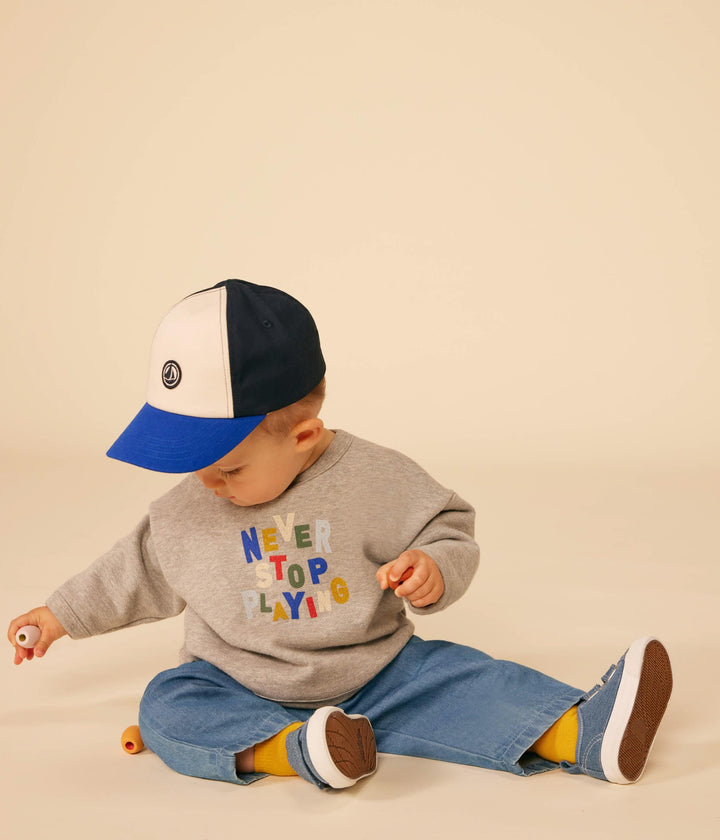 FELPA IN PILE GRIGIA BEBÈ A09XD 02 PETIT BATEAU 