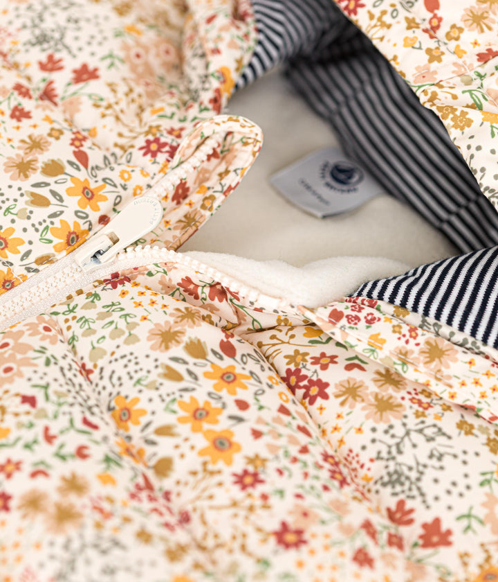 Piumino con cappuccio stampa liberty