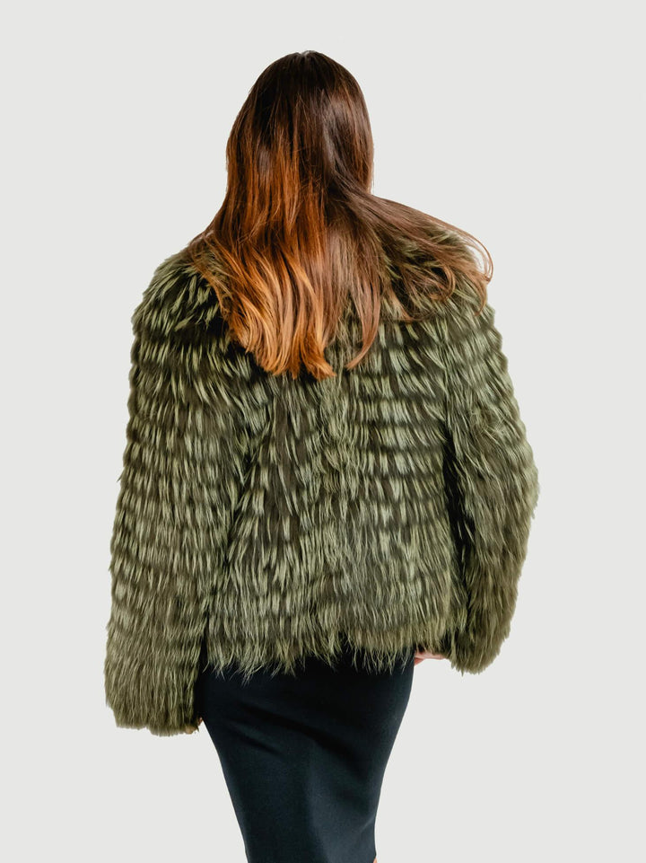 PELLICCIA CORTA VERDE MIBA ALBINO MILITARE FLO & CLO 