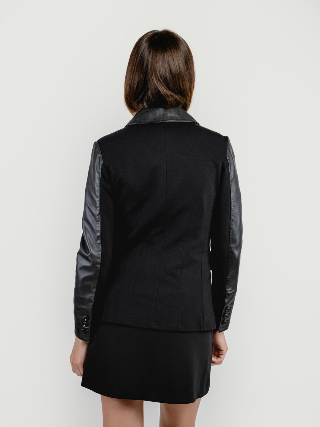 BLAZER DOPPIOPETTO LILLY IN PELLE NERO LILLY 20 JACK LEATHER 