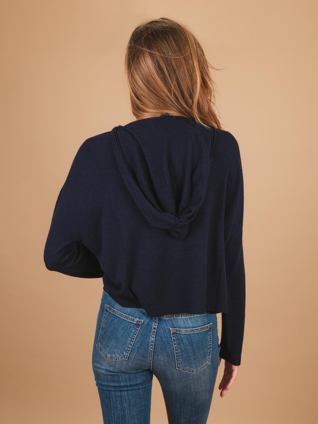 MAGLIA OVER CON CAPPUCCIO BLU 0220/04 0115 BIMOR 