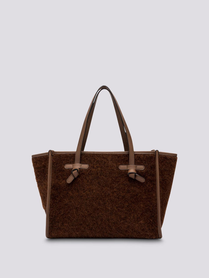 BORSA SHOPPING MARCELLA IN TESSUTO EFFETTO MOHAIR MARRONE BS 6849/23AI FURRY 3423 GIANNI CHIARINI 