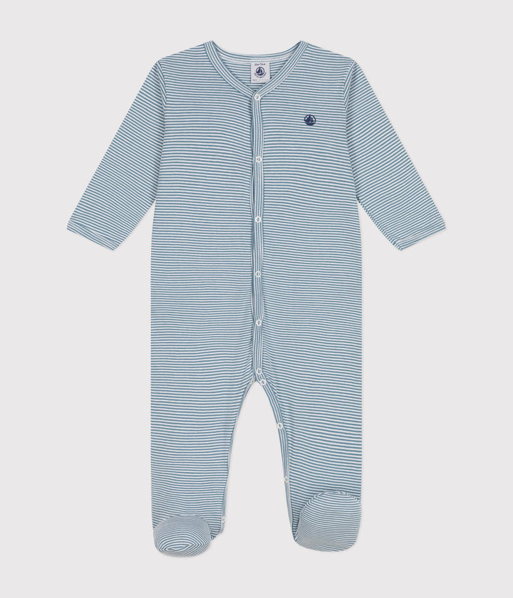 Tutina fantasia micro righe in cotone A0AX6 01 PETIT BATEAU 