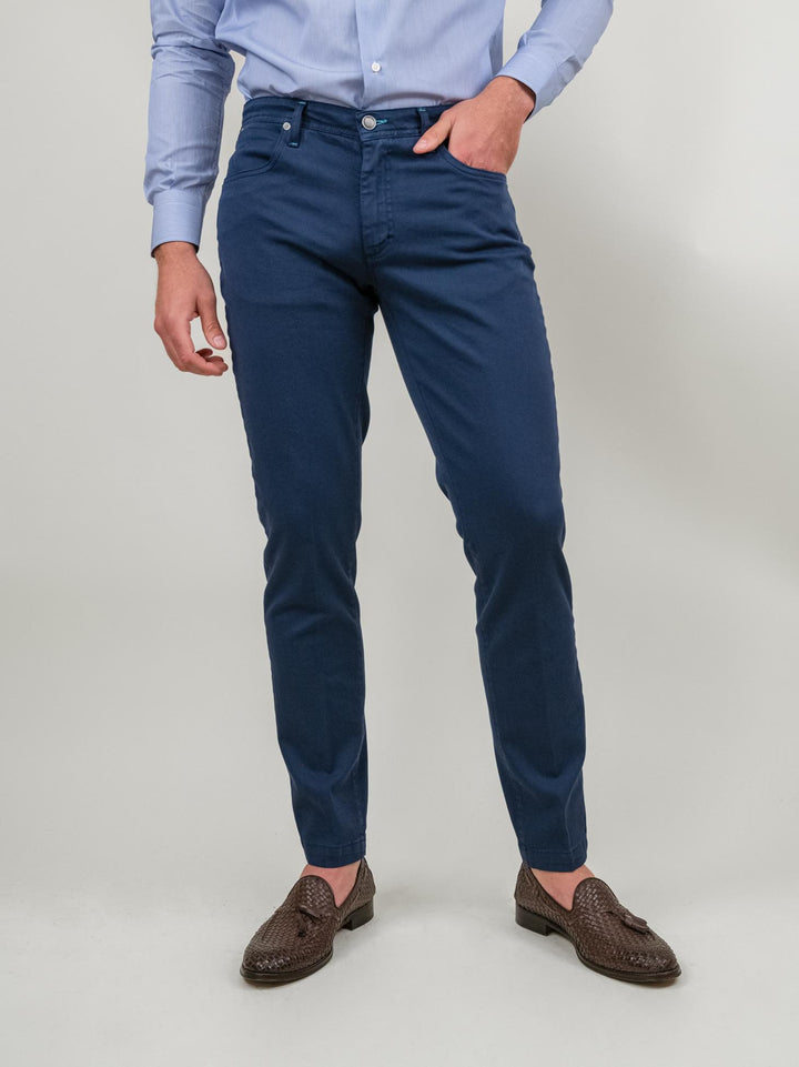 PANTALONE SLIM 5 TASCHE BLU MEDIO P-WILL-S 121 ANDREA MORANDO 