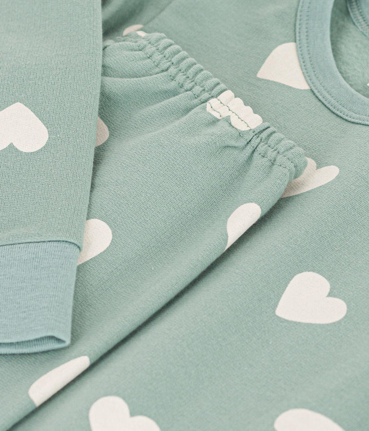 PIGIAMA A CUORI IN TESSUTO FELPATO A083I 01 PETIT BATEAU 