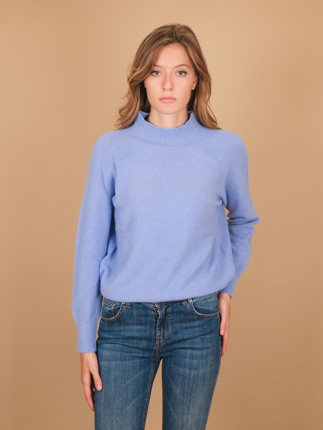 Lupetto in maglia azzurra 0370/116 8013 BIMOR 