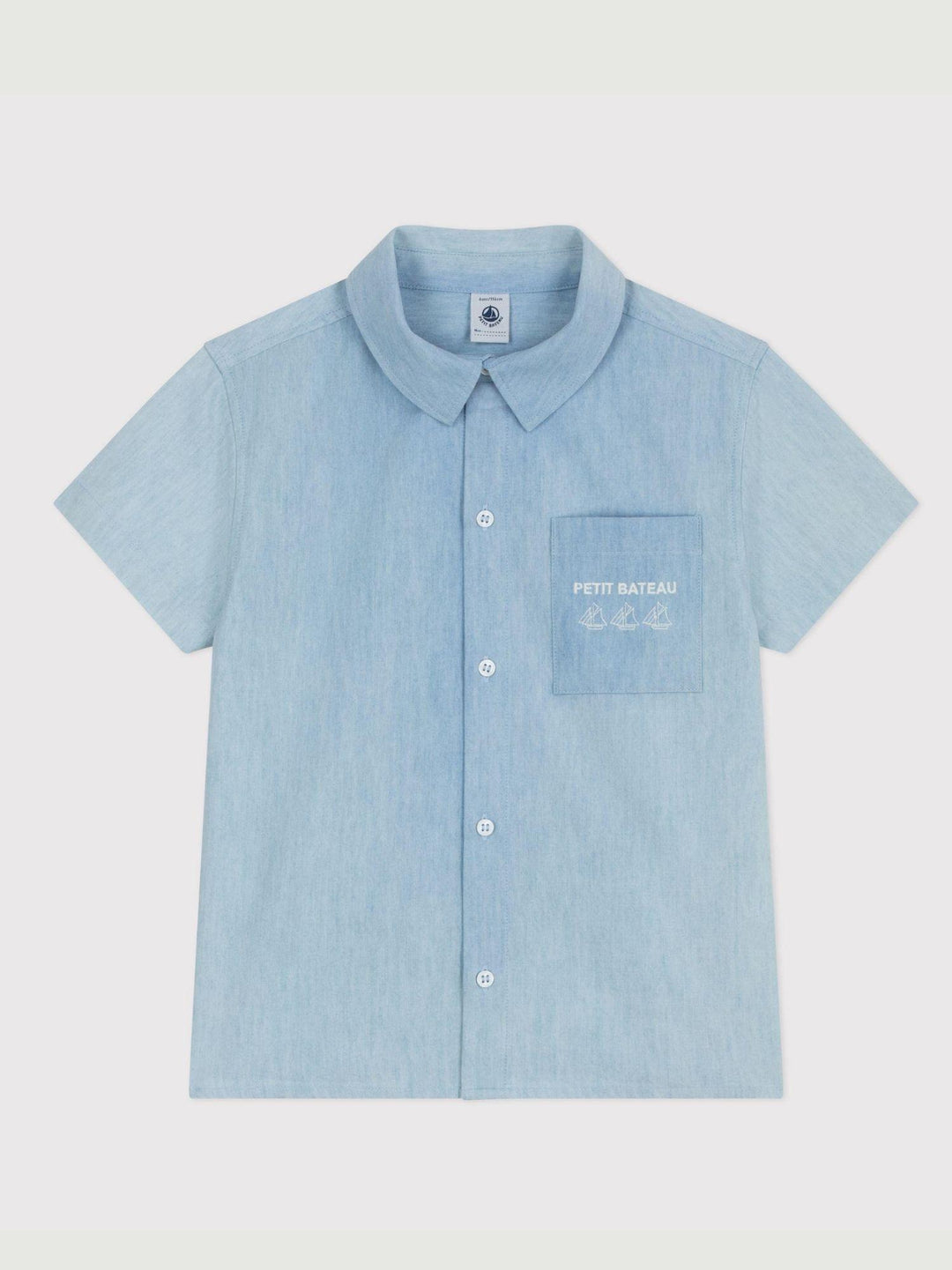 Camicia a maniche corte effetto denim A0F0G 01 PETIT BATEAU 