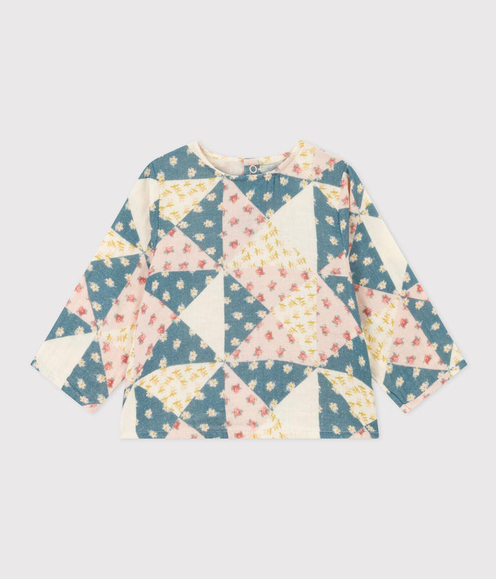 BLOUSA A MANICHE LUNGHE IN GARZA DI COTONE A0893 01 PETIT BATEAU 