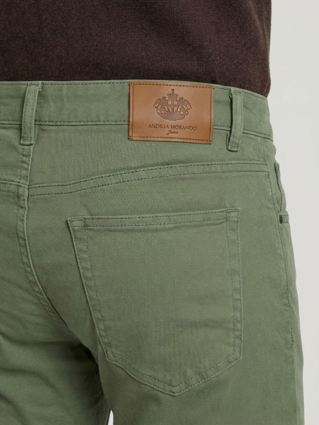 Pantalone cinque tasche in cotone salvia 7607GB SALVIA ANDREA MORANDO 