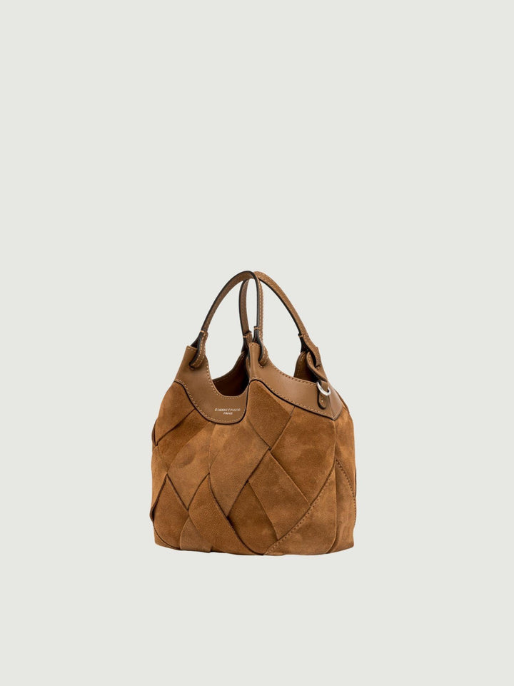 Borsa Dua in camoscio trama geometrica piccola BS 12348 INT-CM 1478 GIANNI CHIARINI 