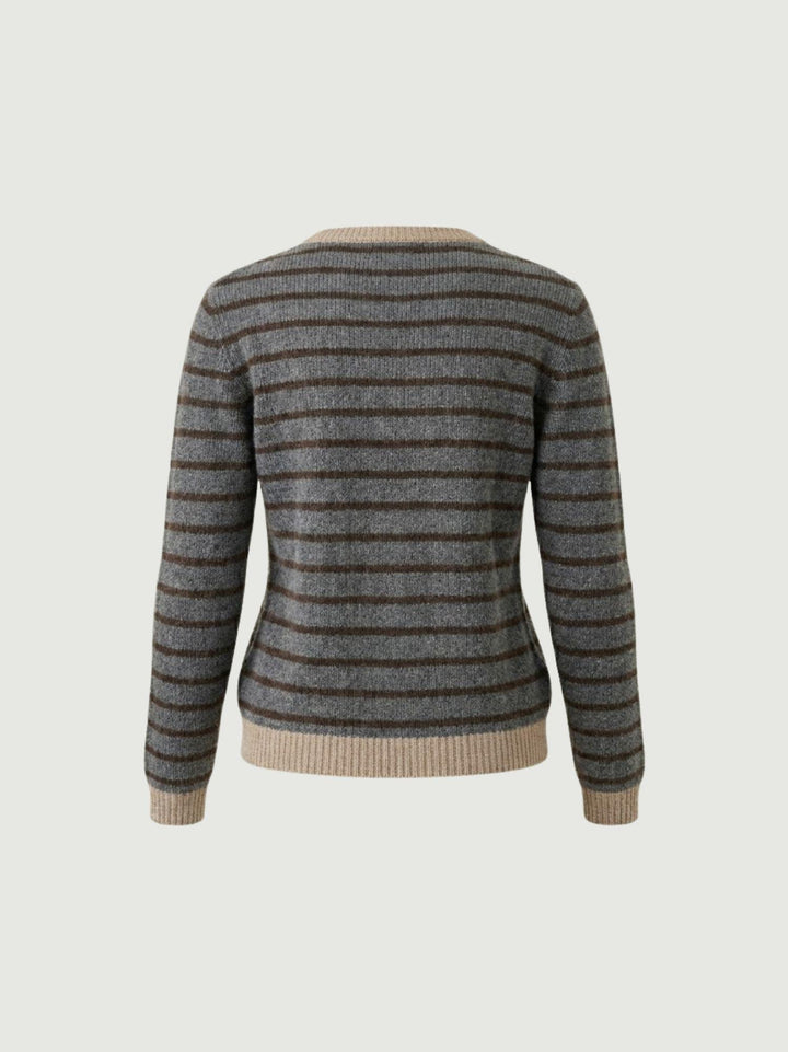 MAGLIA GRIGIO A RIGHE MORO 10848 BEIGE ANDREA MORANDO 