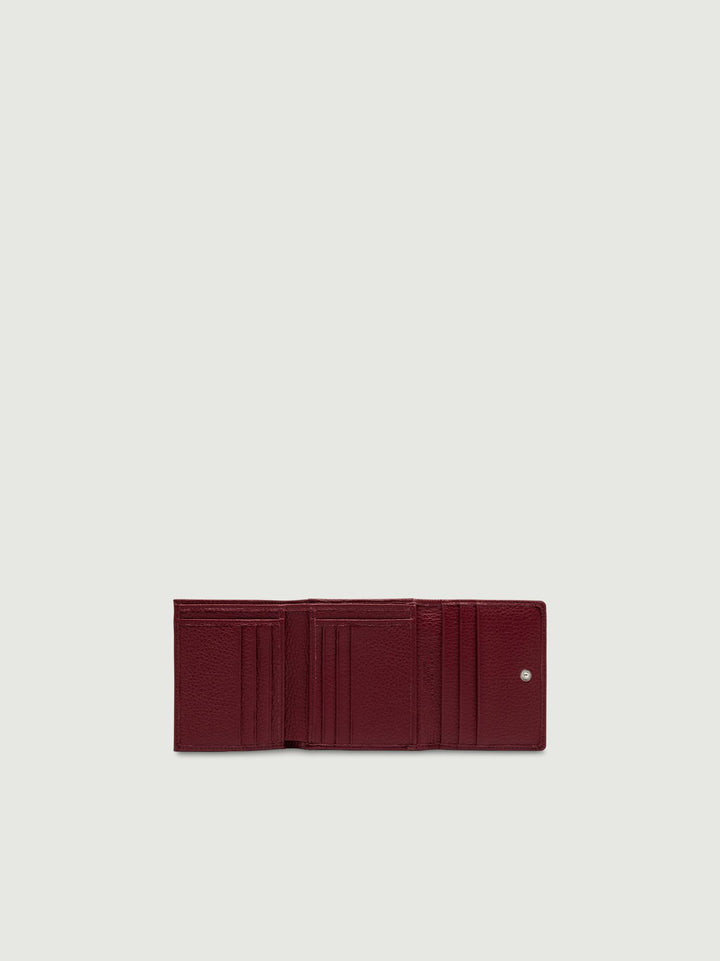 Mini portafoglio in pelle martellata bordeaux 5080 GRN 6731 GIANNI CHIARINI 