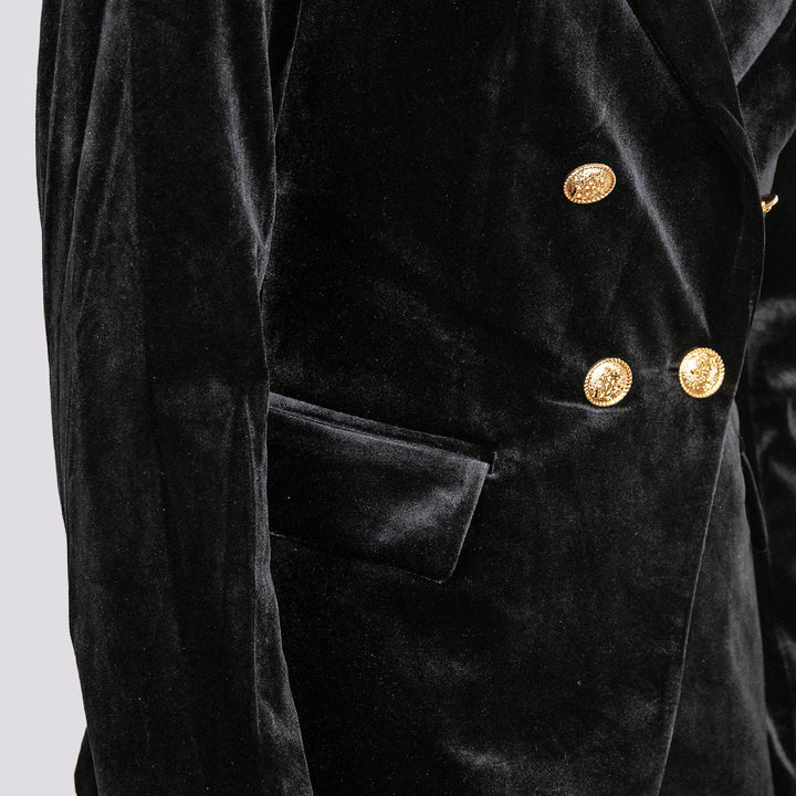 Blazer doppiopetto in velluto nero V2021 NERO ANDREA MORANDO 