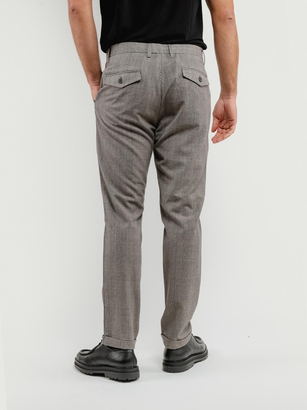 PANTALONE CON PENCES PRINCIPE DI GALLES GRIGIO BU26W10PAPA1544 718 ANDREA MORANDO 