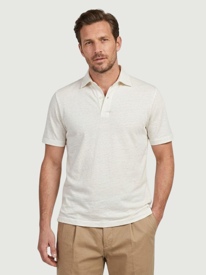 Polo in jersey lino cotone bianca BU26S08POJERSEYLINCOT 101 ANDREA MORANDO 
