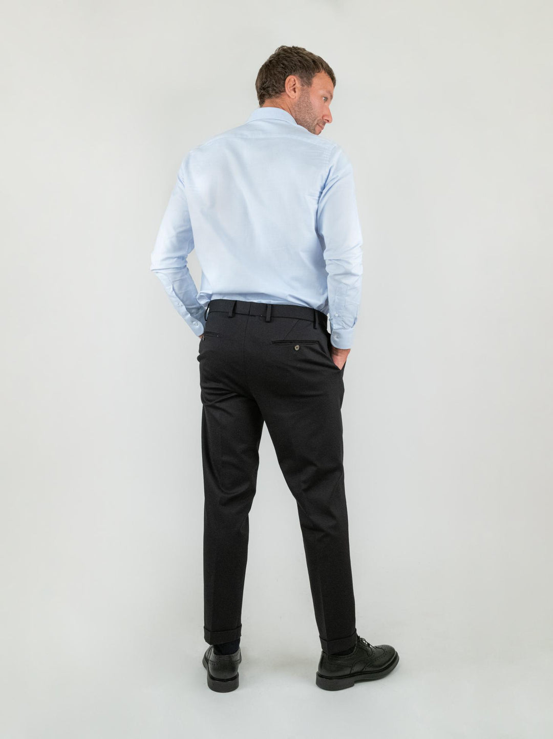 PANTALONE CLASSICO NERO IN JERSEY