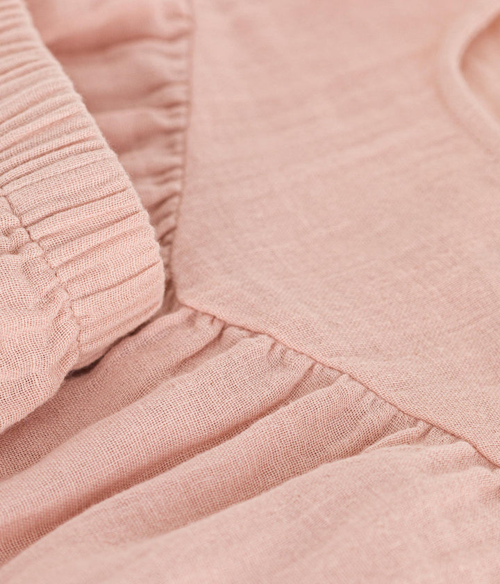 COMPLETO BEBÈ ROSA IN GARZA DI COTONE A09TU 01 PETIT BATEAU 