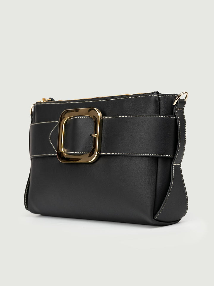 BORSA TRACOLLA IN PELLE NERA MEGHAN NERO ANDREA MORANDO 