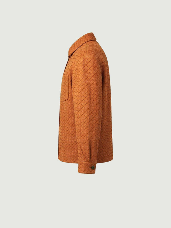 Giacca Aurora in pelle intrecciata terracotta AURORA 53 JACK LEATHER 