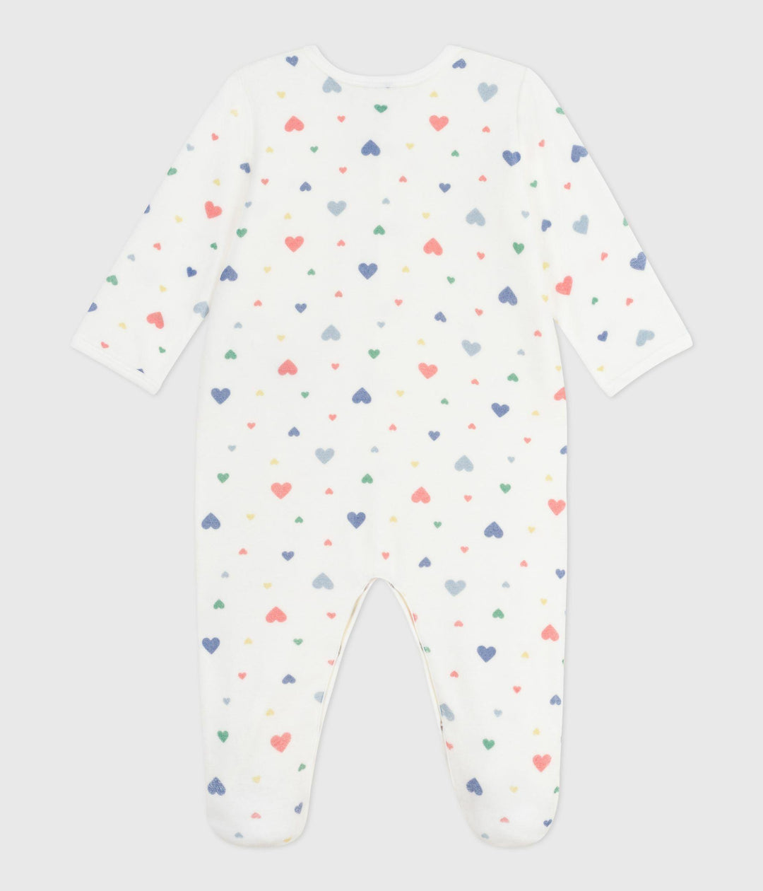 Pigiama in ciniglia con stampa a cuori neonato A0DVW 01 PETIT BATEAU 