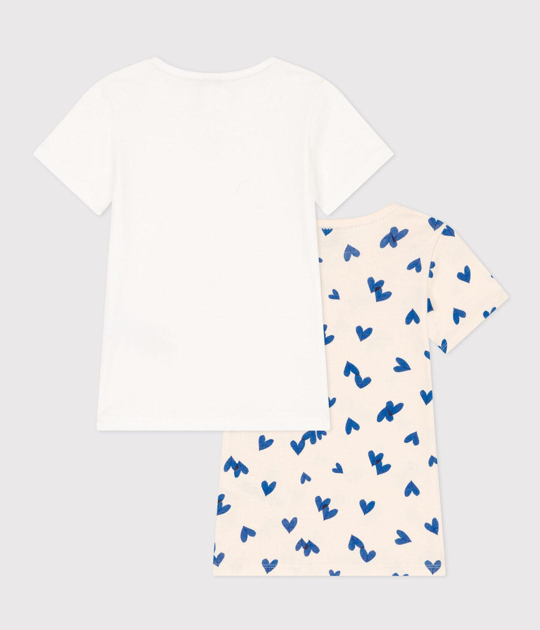 CONFEZIONE DA 2 T-SHIRT A MANICHE CORTE BAMBINA IN COTONE MOTIVO CUORE A088W 00 PETIT BATEAU 