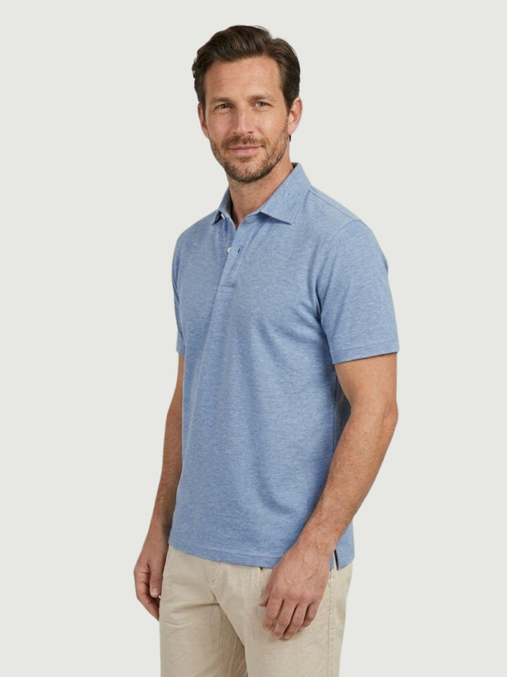 Polo in jersey lino cotone azzurra BU26S08POJERSEYLINCOT 240 ANDREA MORANDO 