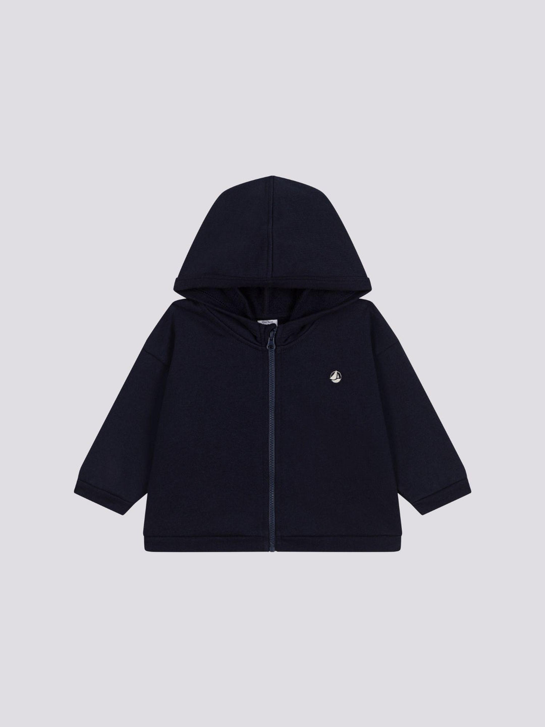 FELPA BLU CON CAPPUCCIO IN TESSUTO FELPATO PER BEBÈ A0A24 01 PETIT BATEAU 