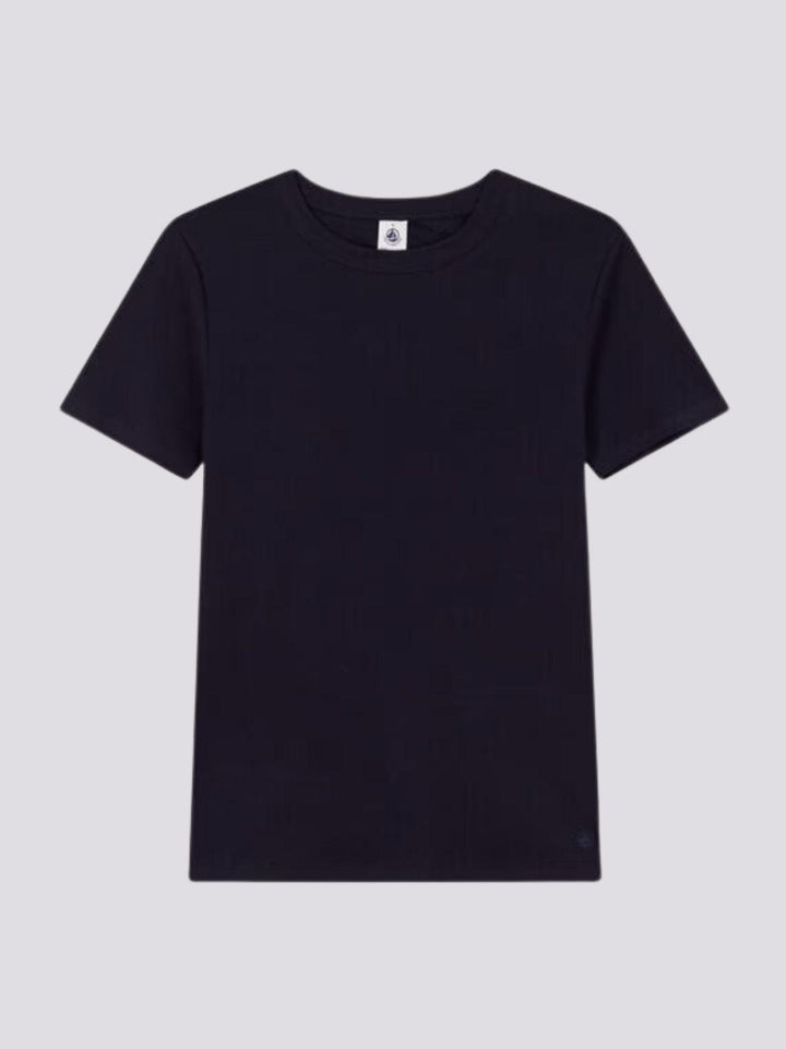 T-SHIRT ICONICA A MANICHE CORTE A COSTE TINTA UNITA DONNA A0AKE 18 PETIT BATEAU 