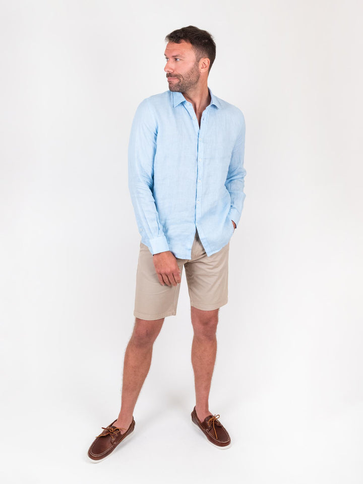 Camicia in lino azzurro chiaro BU26S18CALINENPD 240 ANDREA MORANDO 