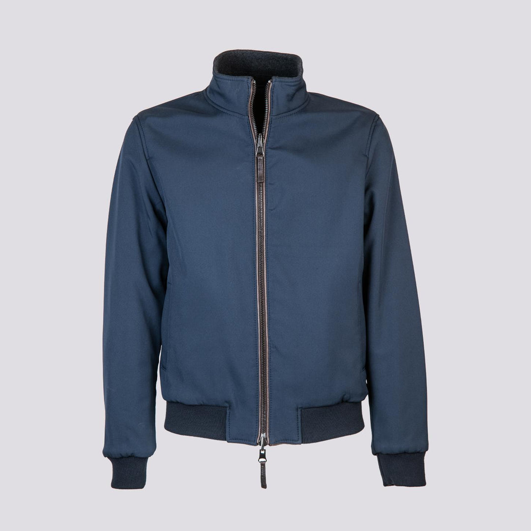 GIUBBOTTO REVERSIBILE IN PELLE MARRONE CON INSERTI IN MAGLIA "DANR" DANR 06 JACK LEATHER 
