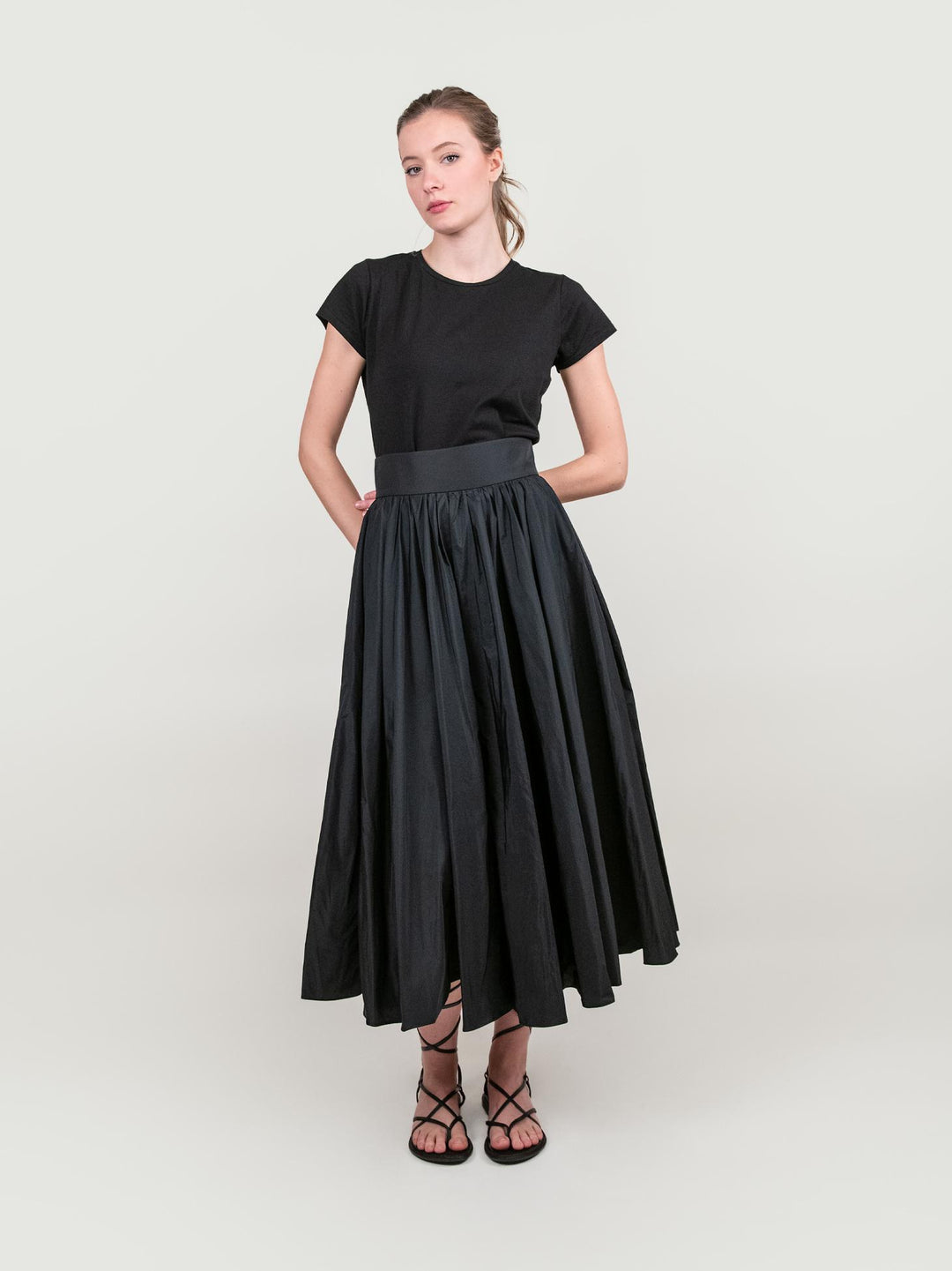 GONNA MIDI NERA 303567 NERO ANDREA MORANDO 