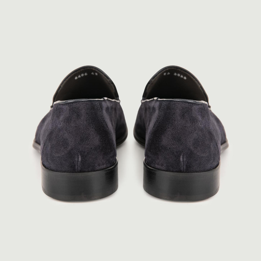 MOCASSINO SCAMOSCIATO BLU CON NAPPINE 6486 CASHEMIRE ANDREA MORANDO 