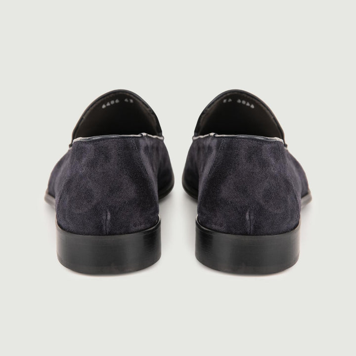 MOCASSINO SCAMOSCIATO BLU CON NAPPINE 6486 CASHEMIRE ANDREA MORANDO 