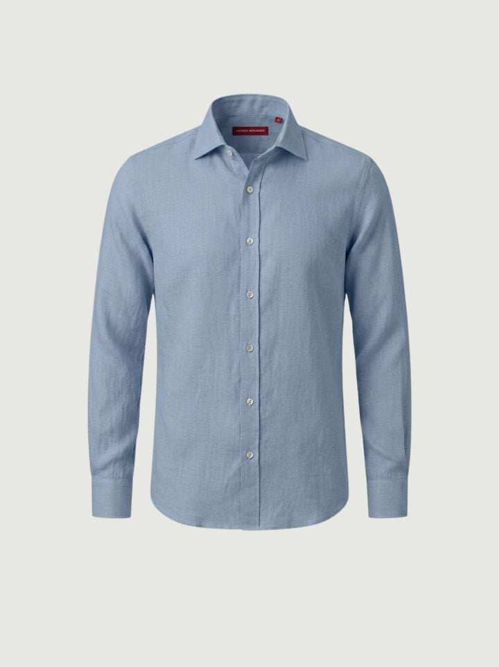 camicia in lino celeste 30 09 ANDREA MORANDO 