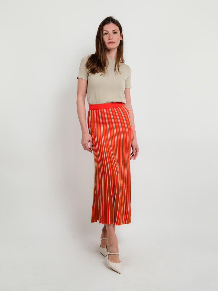 GONNA LUNGA IN MAGLIA MULTICOLOR ARANCIONE 515TAIS633 ARANCIONE ANDREA MORANDO 